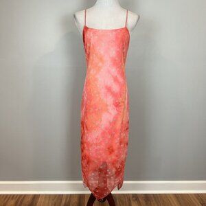 Vtg 90s Rampage Pink Slip Dress Handkerchief Hem Size M/L